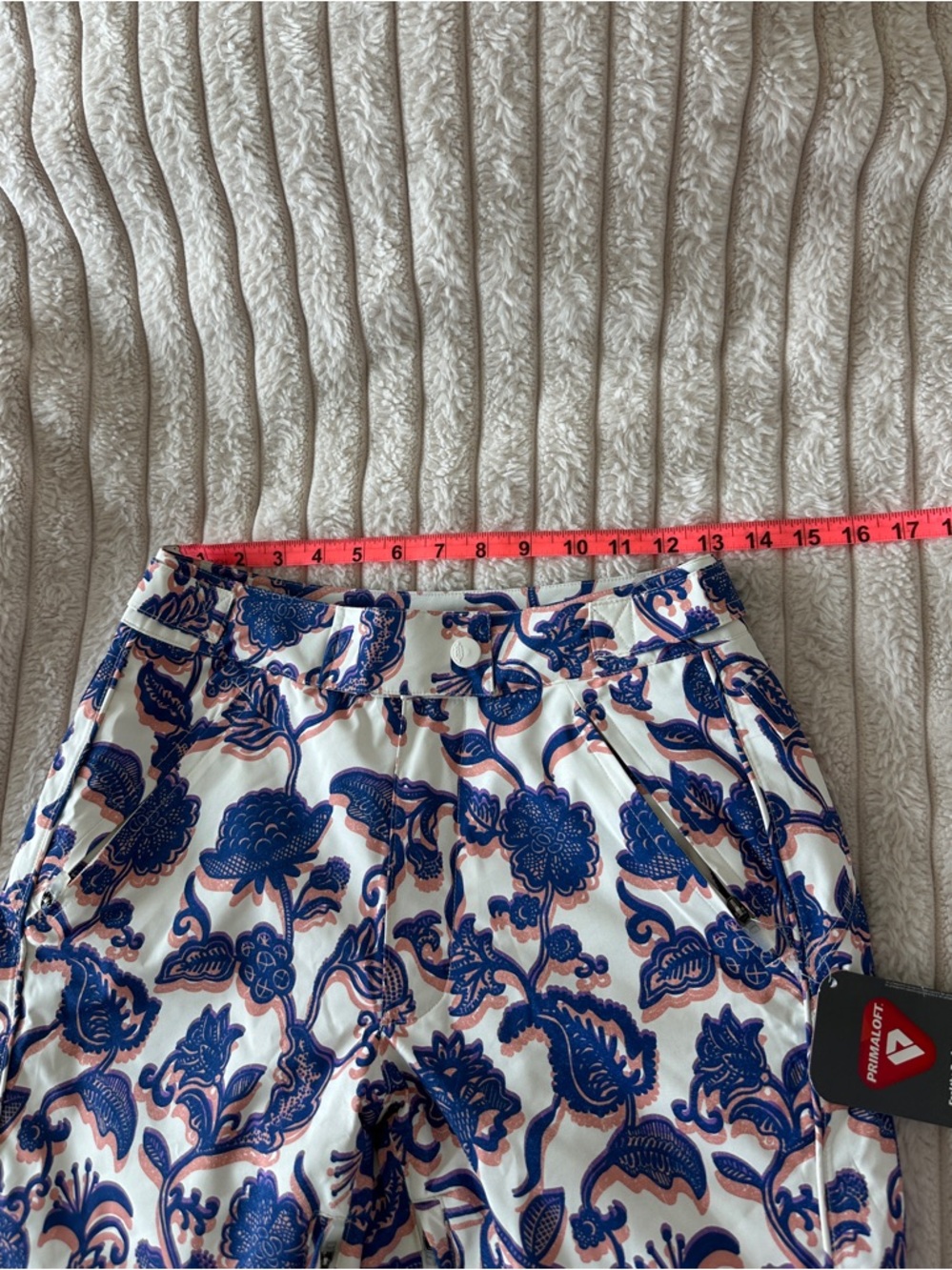 NWT Free People Floral Print Snow Pants | Blue Pink White Ski Snowboard Pant - Picture 4 of 17